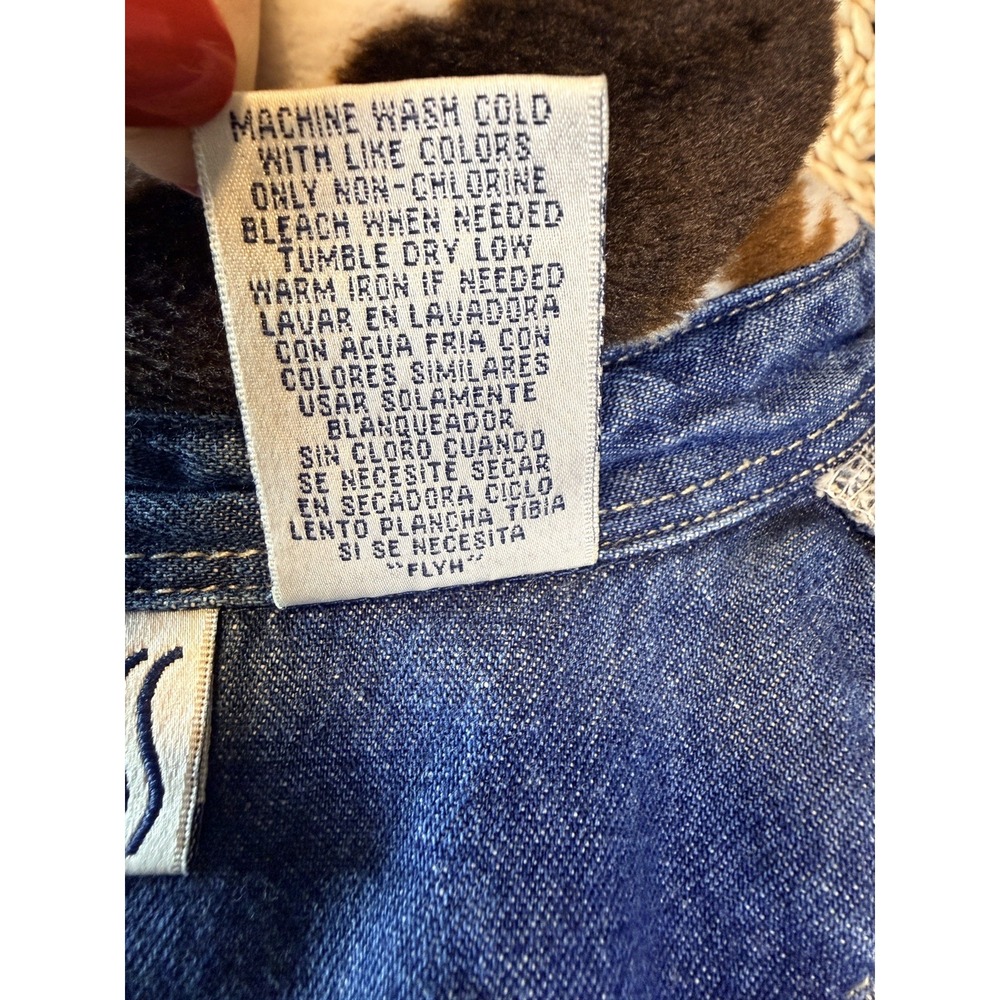 Vintage Women's Denim Button Up Cow Collar Y2K Western Cowgirl Size Large - Picture 5 of 8